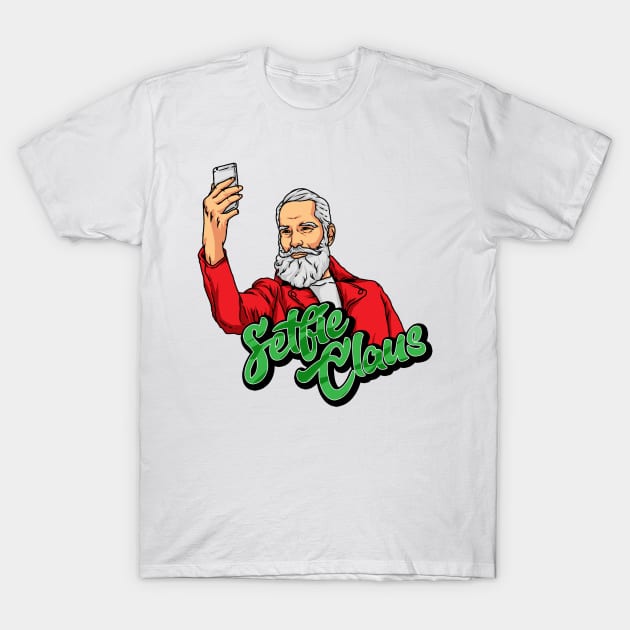 Selfie Claus T-Shirt by PIRAKUNENG